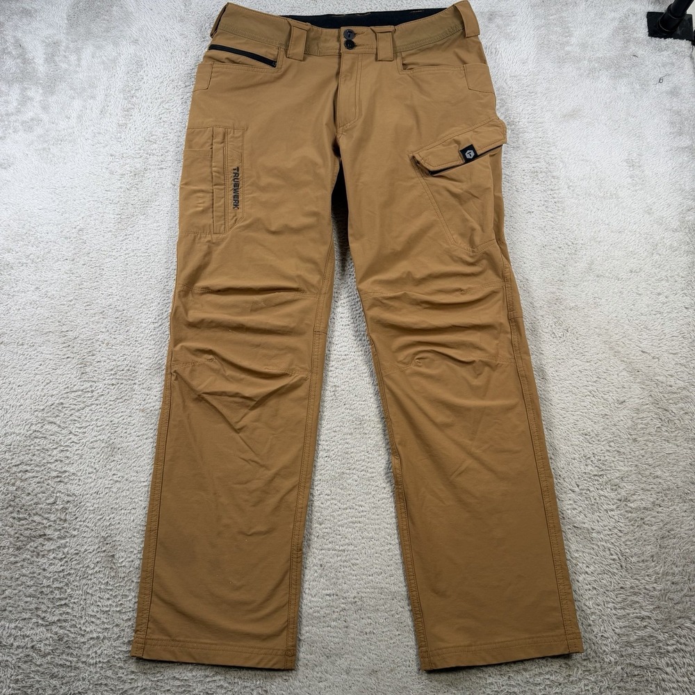 Truewerk Pants Mens 30x30 Brown T1 WerkPant Workwear Stretch Cargo Performance